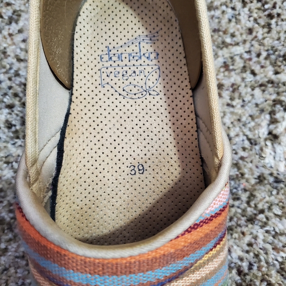 Dansko Red and Pink Clogs Comfortable Slip-On Design - Picture 4 of 6